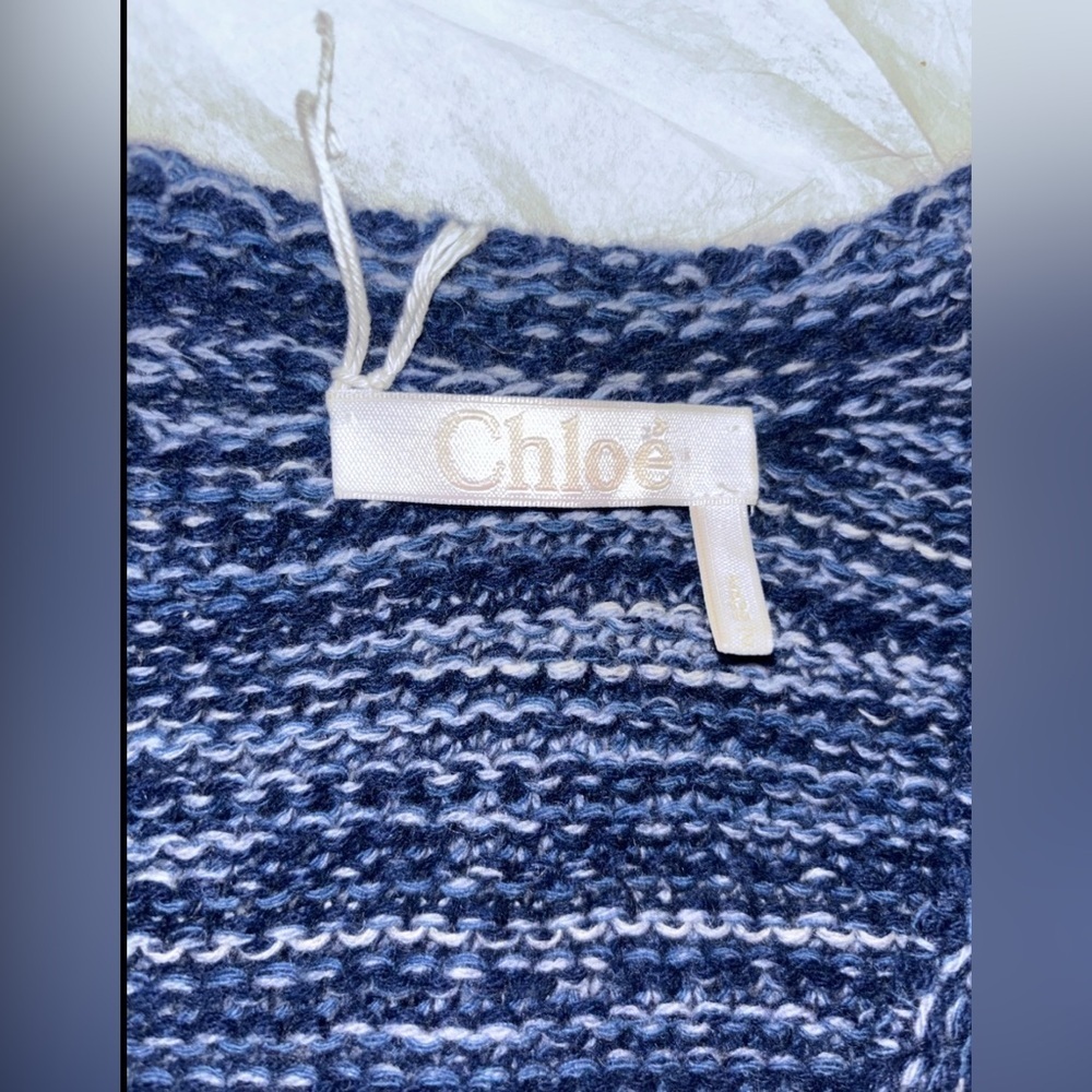 Chloé Cosmic Blue Knit Cardigan SZ SM - Picture 4 of 5